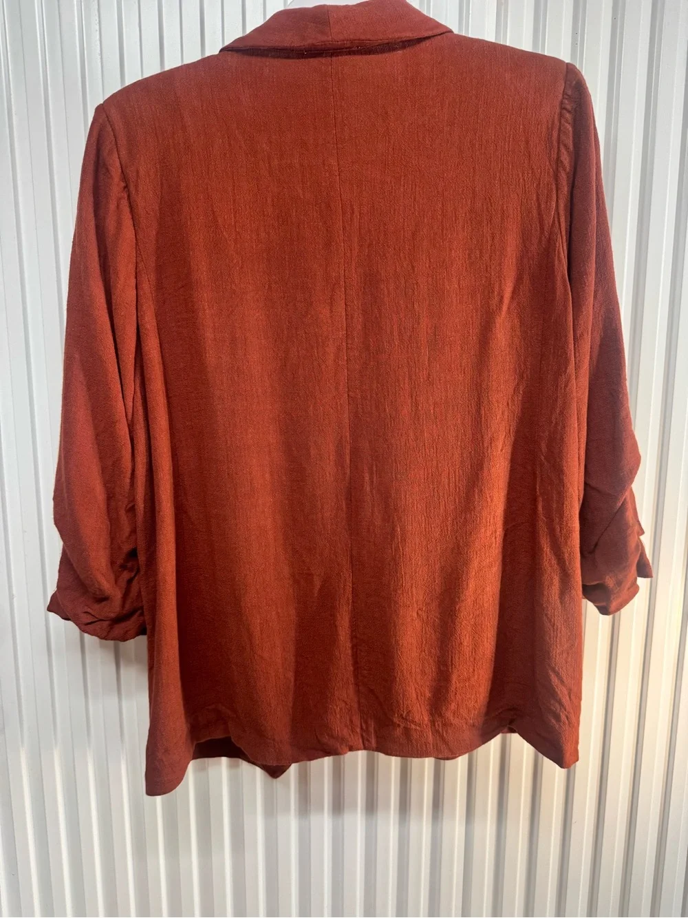 Entro Rust Open-Front Relaxed Blazer Jacket Womens Size Large Fall